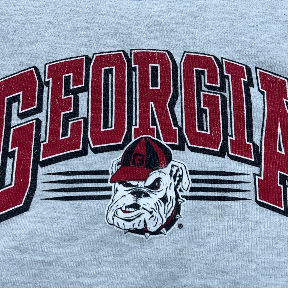League Georgia Bulldogs Crewneck Sweatshirt Mens Size Large Gray Kangaroo Pocket - Picture 4 of 12